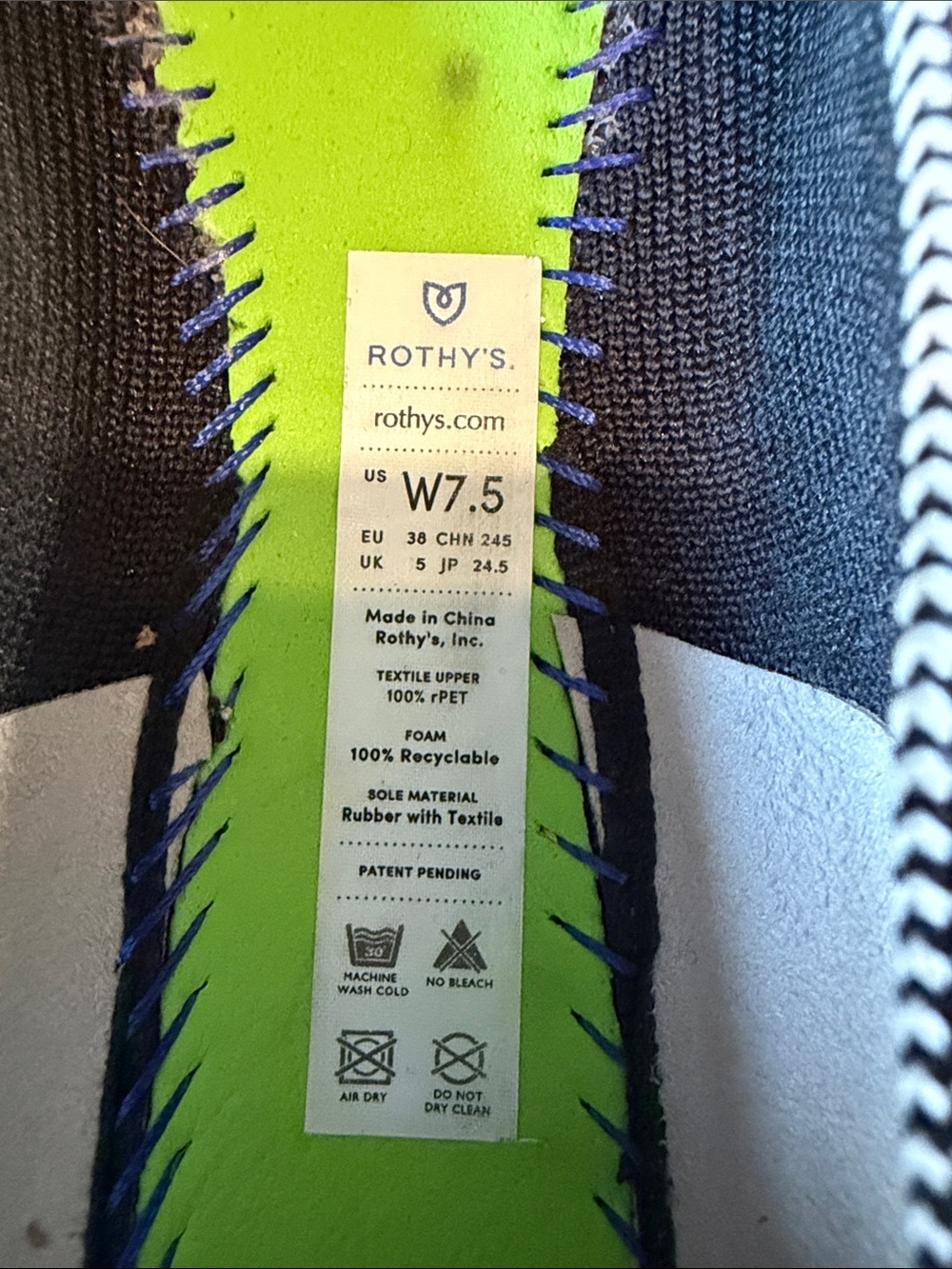 Rothy’s The Round Toe Flats Cap Toe Size 7.5 - Picture 7 of 8